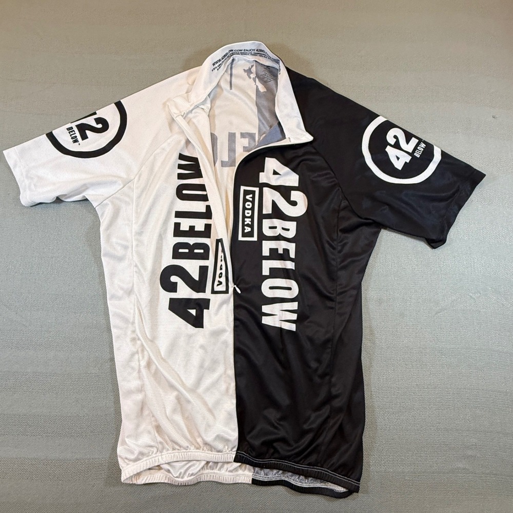 Barbedo 42 Below Vodka Cycling Jersey Mens XL Black White Bike Shirt SS 2437